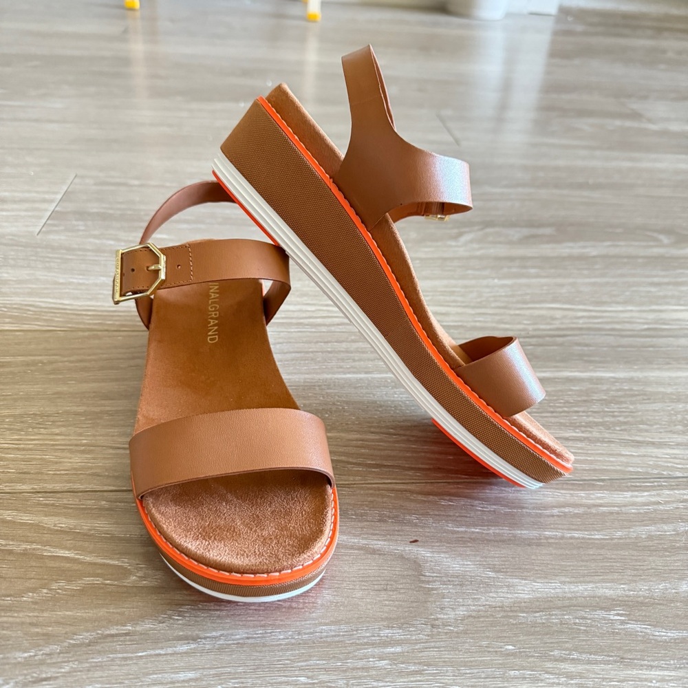 Cole Haan Original Grand Wedge Sandal in Light Brown women’s size 7
